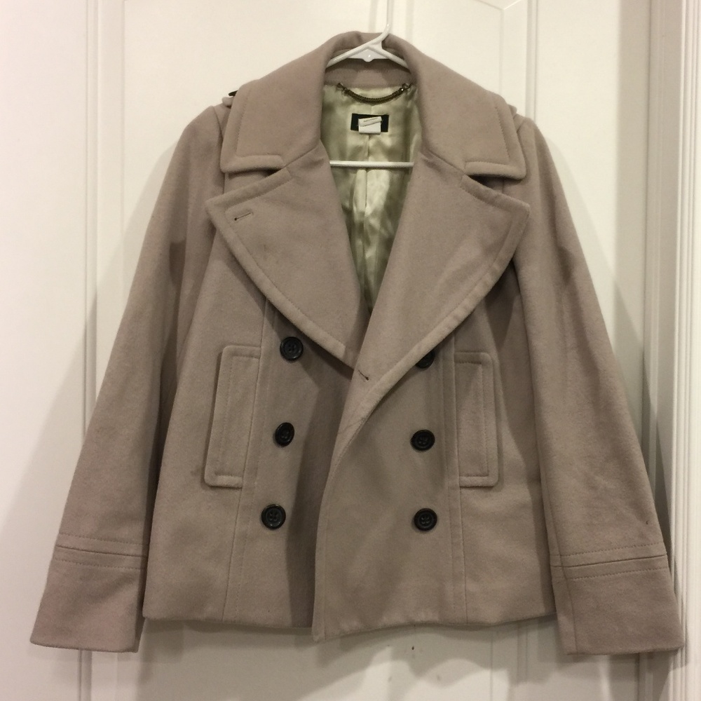 J.Crew Cream/Tan Wool Peacoat Jacket Size 0